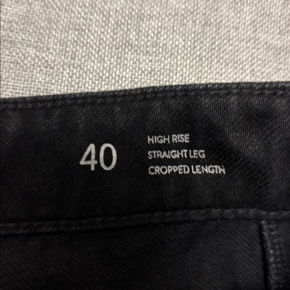 Massimo Dutti Black High-Rise, Straight Leg Jeans. - Picture 4 of 11
